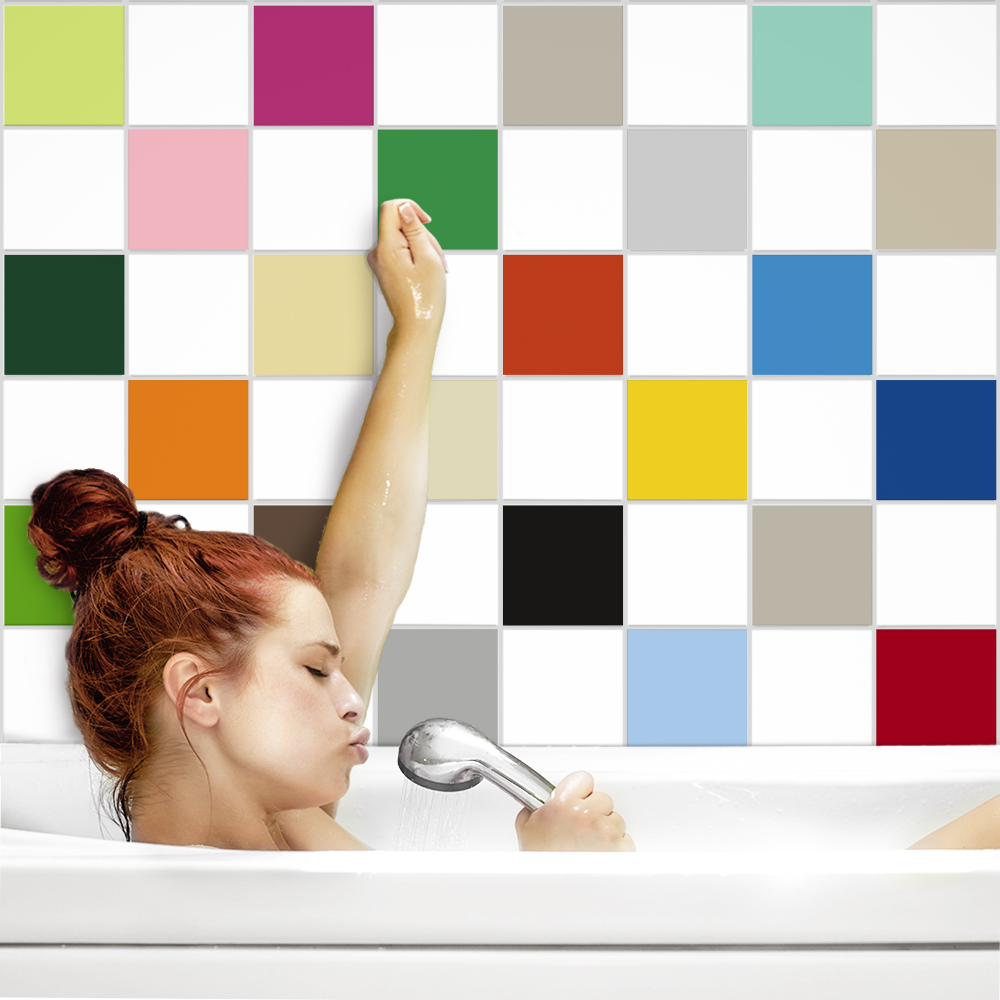 Fliesenaufkleber 25 x 33 cm für Küche Farben Matt Glanz Bad Dusche 