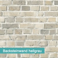 Möbelfolie Backsteinwand hellgrau - hochwertige papierbasierende Folie zum kinderleichten Verkleben von PrintYourHome.