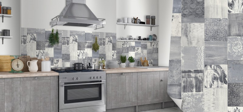 Einrichtungsbeispiel mit der Möbelfolie Vintage Holz | jetzt bestellen PrintYourHome.de