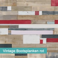 Möbelfolie Vintage Bootsplanken rot - hochwertige papierbasierende Folie zum kinderleichten Verkleben von PrintYourHome.
