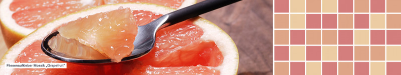 Fliesenaufkleber einfarbig Mosaik Grapefruit - PrintYourHome.de