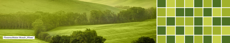 Fliesenaufkleber einfarbig Mosaik Wiese - PrintYourHome.de